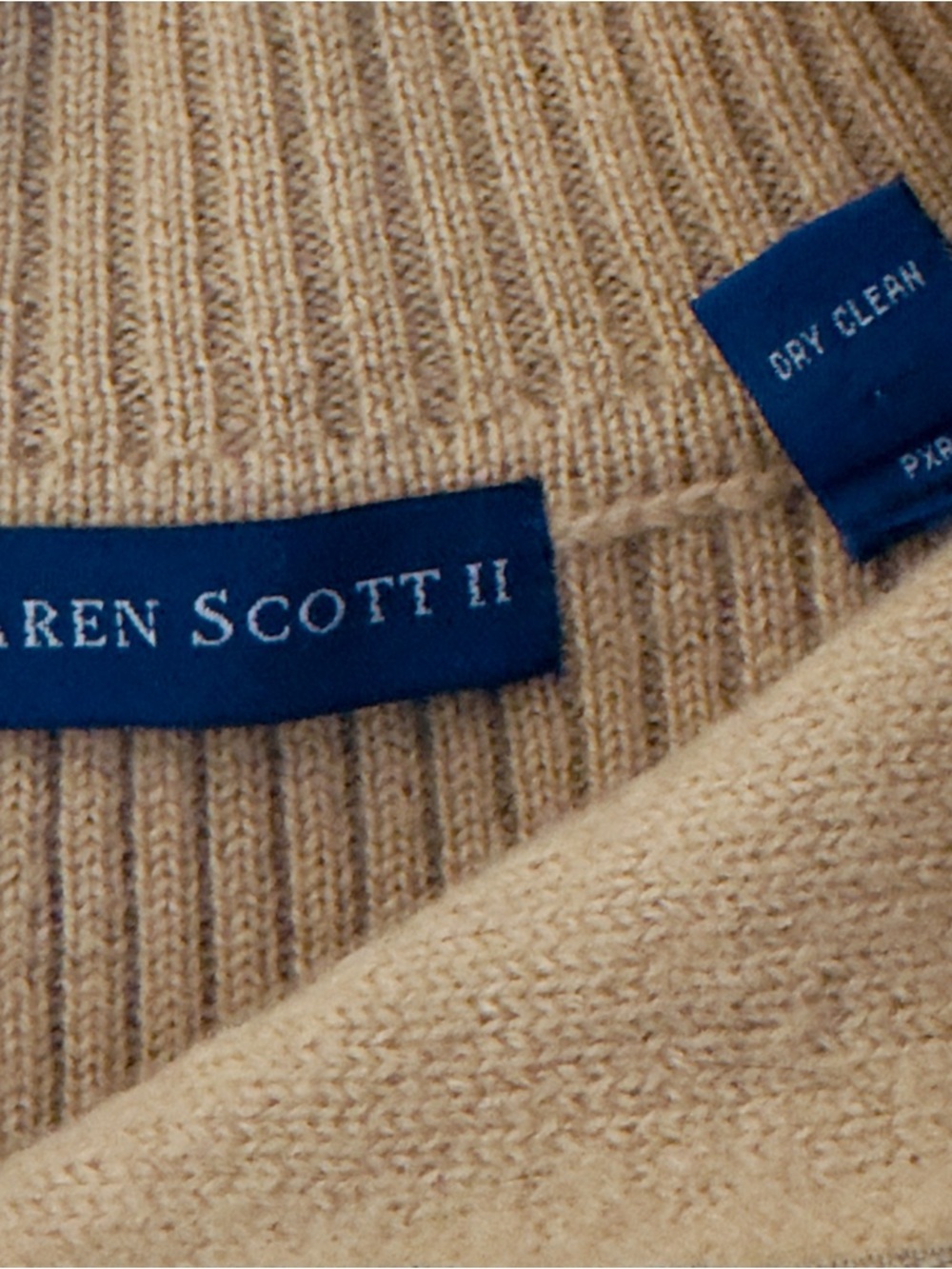Vintage Vest 100% Australian Wool Karen Scott II 1X Camel Brown Zip Up Mock Neck - Picture 6 of 11